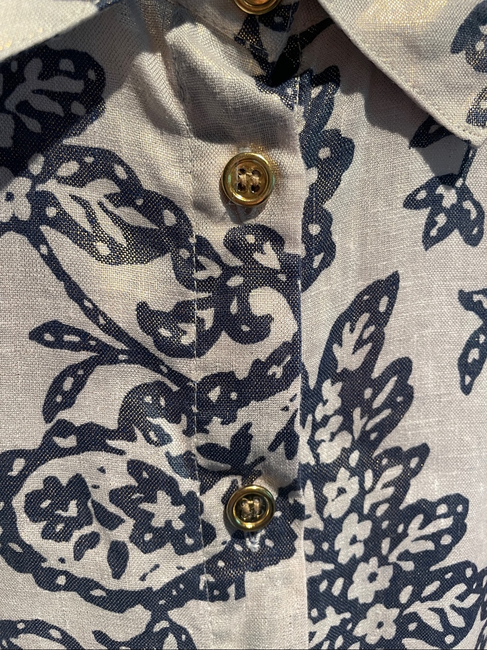 Charter Club Woman Weekend - Metallic Linen Shirt – Sz1X - Picture 8 of 10